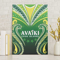 Rugby Cook Islands Avaiki Canvas Wall Art Green Kuki Airani Tribal Maori Inspired - Polynesian Pride