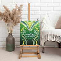 Rugby Cook Islands Avaiki Canvas Wall Art Green Kuki Airani Tribal Maori Inspired - Polynesian Pride