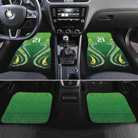 Custom Rugby Cook Islands Avaiki Car Mats Green Kuki Airani Tribal Maori Inspired - Polynesian Pride