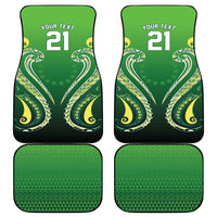 Custom Rugby Cook Islands Avaiki Car Mats Green Kuki Airani Tribal Maori Inspired - Polynesian Pride