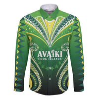Custom Rugby Cook Islands Avaiki Family Matching Long Sleeve Bodycon Dress and Hawaiian Shirt Green Kuki Airani Tribal Maori Inspired - Polynesian Pride