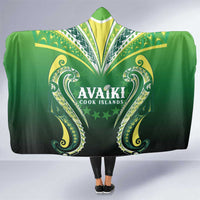 Rugby Cook Islands Avaiki Hooded Blanket Green Kuki Airani Tribal Maori Inspired - Polynesian Pride