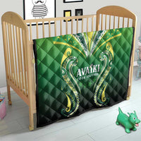 Rugby Cook Islands Avaiki Quilt Green Kuki Airani Tribal Maori Inspired - Polynesian Pride