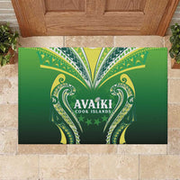 Rugby Cook Islands Avaiki Rubber Doormat Green Kuki Airani Tribal Maori Inspired - Polynesian Pride