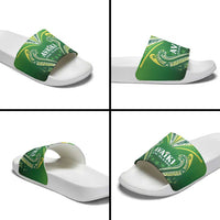 Rugby Cook Islands Avaiki Slide Sandals Green Kuki Airani Tribal Maori Inspired - Polynesian Pride