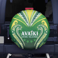 Rugby Cook Islands Avaiki Spare Tire Cover Green Kuki Airani Tribal Maori Inspired - Polynesian Pride