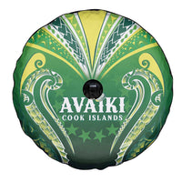 Rugby Cook Islands Avaiki Spare Tire Cover Green Kuki Airani Tribal Maori Inspired - Polynesian Pride