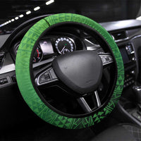 Rugby Cook Islands Avaiki Steering Wheel Cover Green Kuki Airani Tribal Maori Inspired - Polynesian Pride