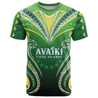Custom Rugby Cook Islands Avaiki T Shirt Green Kuki Airani Tribal Maori Inspired - Polynesian Pride