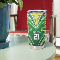 Custom Rugby Cook Islands Avaiki Tumbler Cup Green Kuki Airani Tribal Maori Inspired - Polynesian Pride
