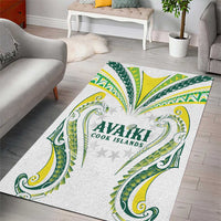 Rugby Cook Islands Avaiki Area Rug White Kuki Airani Tribal Maori Inspired - Polynesian Pride