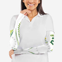 Custom Rugby Cook Islands Avaiki Arm Sleeves White Kuki Airani Tribal Maori Inspired - Polynesian Pride