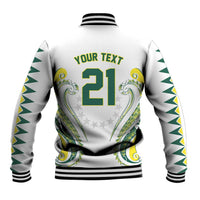 Custom Rugby Cook Islands Avaiki Baseball Jacket White Kuki Airani Tribal Maori Inspired - Polynesian Pride