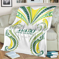 Rugby Cook Islands Avaiki Blanket White Kuki Airani Tribal Maori Inspired - Polynesian Pride
