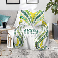 Rugby Cook Islands Avaiki Blanket White Kuki Airani Tribal Maori Inspired - Polynesian Pride