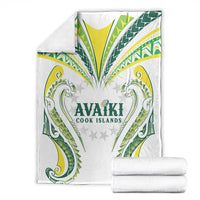 Rugby Cook Islands Avaiki Blanket White Kuki Airani Tribal Maori Inspired - Polynesian Pride