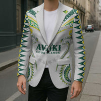 Custom Rugby Cook Islands Avaiki Blazer White Kuki Airani Tribal Maori Inspired - Polynesian Pride