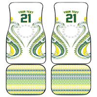 Custom Rugby Cook Islands Avaiki Car Mats White Kuki Airani Tribal Maori Inspired - Polynesian Pride