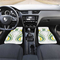 Custom Rugby Cook Islands Avaiki Car Mats White Kuki Airani Tribal Maori Inspired - Polynesian Pride