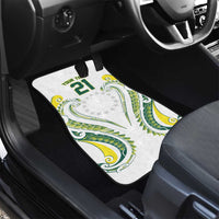 Custom Rugby Cook Islands Avaiki Car Mats White Kuki Airani Tribal Maori Inspired - Polynesian Pride