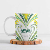 Custom Rugby Cook Islands Avaiki Ceramic Mug White Kuki Airani Tribal Maori Inspired - Polynesian Pride