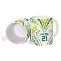 Custom Rugby Cook Islands Avaiki Ceramic Mug White Kuki Airani Tribal Maori Inspired - Polynesian Pride