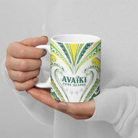 Custom Rugby Cook Islands Avaiki Ceramic Mug White Kuki Airani Tribal Maori Inspired - Polynesian Pride