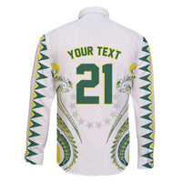 Custom Rugby Cook Islands Avaiki Family Matching Long Sleeve Bodycon Dress and Hawaiian Shirt White Kuki Airani Tribal Maori Inspired - Polynesian Pride