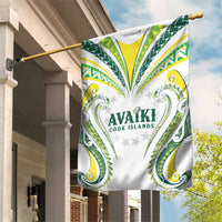 Rugby Cook Islands Avaiki Garden Flag White Kuki Airani Tribal Maori Inspired - Polynesian Pride