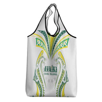 Rugby Cook Islands Avaiki Grocery Bag White Kuki Airani Tribal Maori Inspired - Polynesian Pride