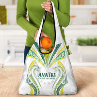 Rugby Cook Islands Avaiki Grocery Bag White Kuki Airani Tribal Maori Inspired - Polynesian Pride