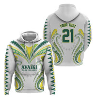 Custom Rugby Cook Islands Avaiki Hoodie White Kuki Airani Tribal Maori Inspired - Polynesian Pride