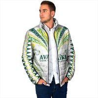 Custom Rugby Cook Islands Avaiki Padded Jacket White Kuki Airani Tribal Maori Inspired - Polynesian Pride