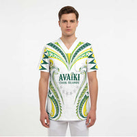Custom Rugby Cook Islands Avaiki Scrub Top White Kuki Airani Tribal Maori Inspired - Polynesian Pride