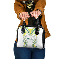 Rugby Cook Islands Avaiki Shoulder Handbag White Kuki Airani Tribal Maori Inspired - Polynesian Pride