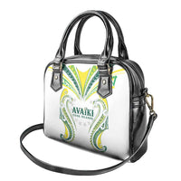 Rugby Cook Islands Avaiki Shoulder Handbag White Kuki Airani Tribal Maori Inspired - Polynesian Pride