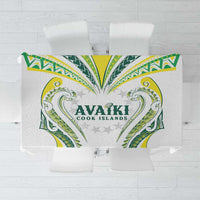 Rugby Cook Islands Avaiki Tablecloth White Kuki Airani Tribal Maori Inspired - Polynesian Pride