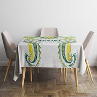 Rugby Cook Islands Avaiki Tablecloth White Kuki Airani Tribal Maori Inspired - Polynesian Pride