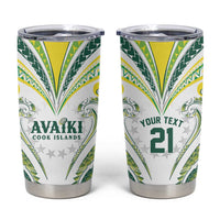 Custom Rugby Cook Islands Avaiki Tumbler Cup White Kuki Airani Tribal Maori Inspired - Polynesian Pride
