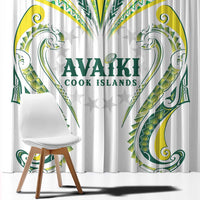 Rugby Cook Islands Avaiki Window Curtain White Kuki Airani Tribal Maori Inspired - Polynesian Pride