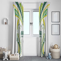 Rugby Cook Islands Avaiki Window Curtain White Kuki Airani Tribal Maori Inspired - Polynesian Pride