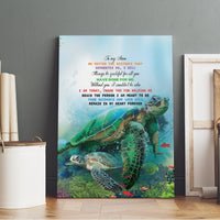 Polynesia Mother's Day Canvas Wall Art Magnificent Sea Turtle Of Love and Gratitude