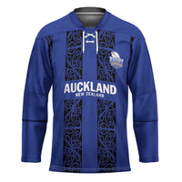 Custom Oceania Football NZ Auckland Hockey Jersey Maori Tribal Pattern LT9 Unisex Blue - Polynesian Pride