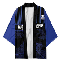 Custom Oceania Football NZ Auckland Kimono Minimal City Map Style LT9 Unisex Blue - Polynesian Pride