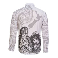 Aroha Maori Language Long Sleeve Button Shirt Te Reo Maori Inspired Art LT9 - Polynesian Pride