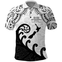 Kia Haka Maori language Polo Shirt Te Reo Maori Inspired Art LT9 white - Polynesian Pride
