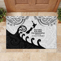 Kia Haka Maori language Rubber Doormat Te Reo Maori Inspired Art LT9 white - Polynesian Pride