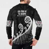 Kia Mau Ki To Ukaipo Button Sweatshirt Te Reo Maori Koru Fern Art LT9 - Polynesian Pride
