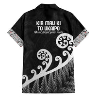 Kia Mau Ki To Ukaipo Family Matching Short Sleeve Bodycon Dress and Hawaiian Shirt Te Reo Maori Koru Fern Art