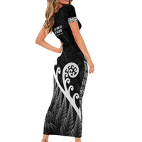 Kia Mau Ki To Ukaipo Family Matching Short Sleeve Bodycon Dress and Hawaiian Shirt Te Reo Maori Koru Fern Art
